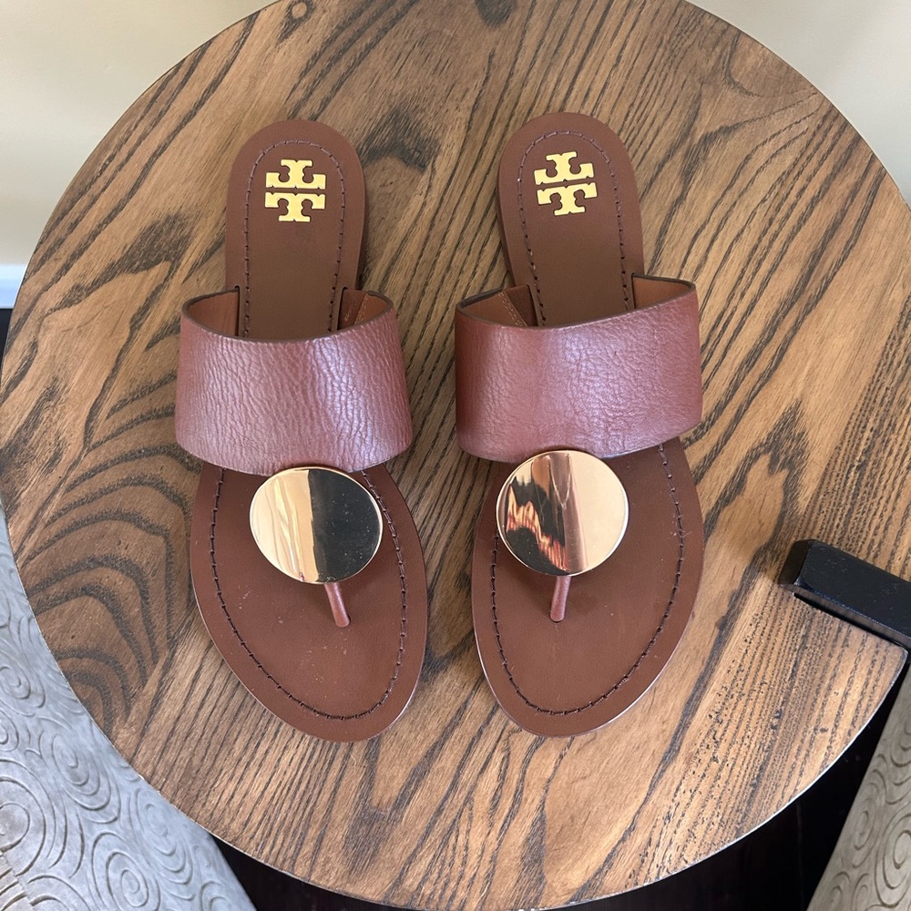 Tory Burch Patos Disk Sandal Milled Calf Leather
